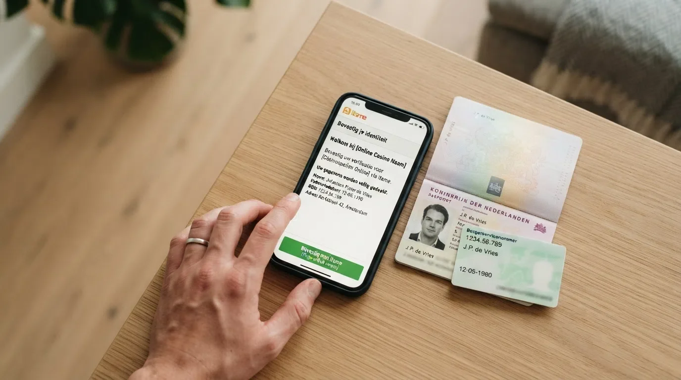 De Belgische itsme-app op een Nederlandse smartphone, met het verificatiescherm dat gebruikers straks bij elk online casino te zien krijgen