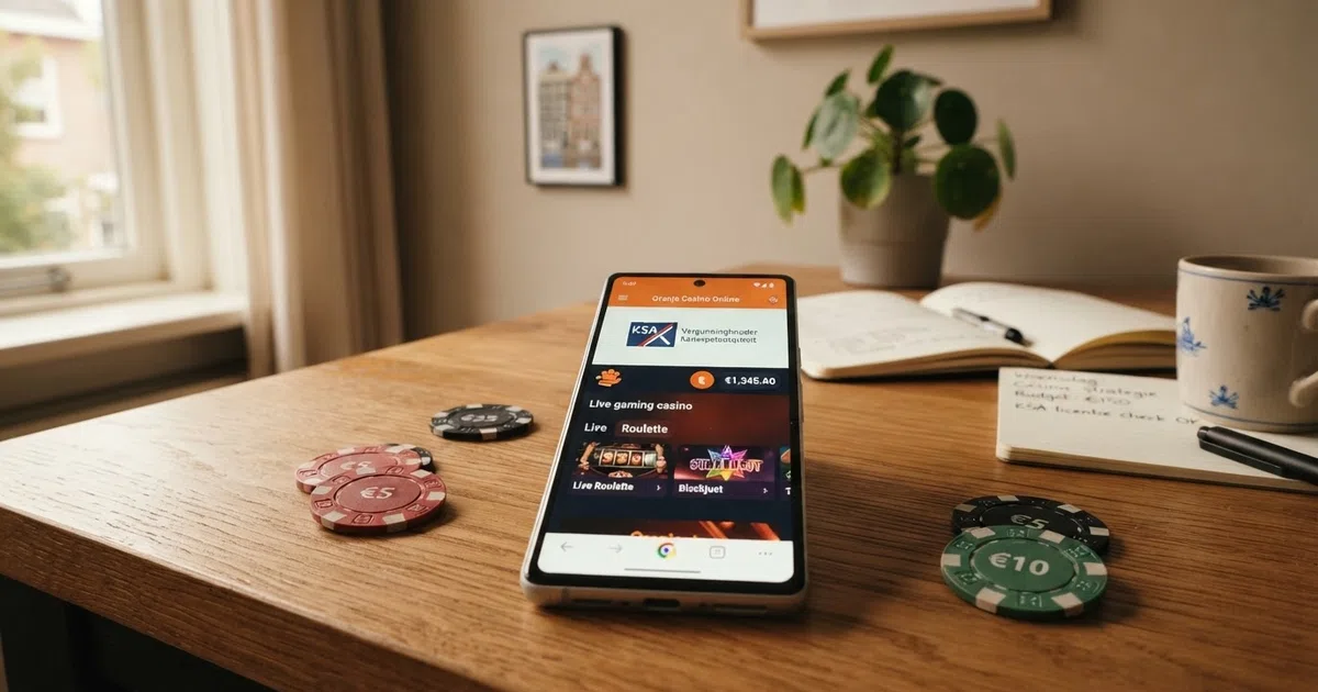 Een overzicht van Nederlandse KSA-keurmerklogo's en casino-homepages op een scherm